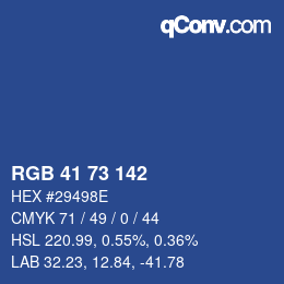 Color code: RGB 41 73 142 | qconv.com