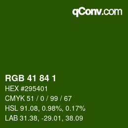 Color code: RGB 41 84 1 | qconv.com