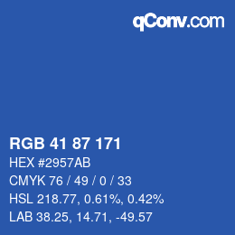 カラーコード: RGB 41 87 171 | qconv.com
