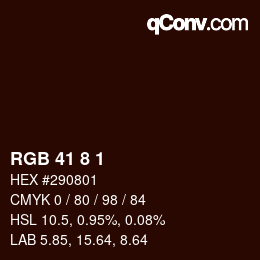Color code: RGB 41 8 1 | qconv.com