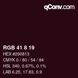 Color code: RGB 41 8 19 | qconv.com