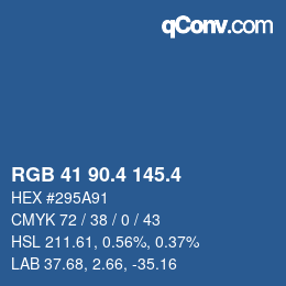 カラーコード: RGB 41 90.4 145.4 | qconv.com