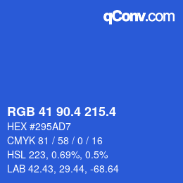 カラーコード: RGB 41 90.4 215.4 | qconv.com