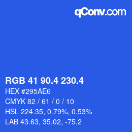 カラーコード: RGB 41 90.4 230.4 | qconv.com