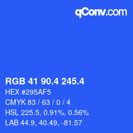 カラーコード: RGB 41 90.4 245.4 | qconv.com