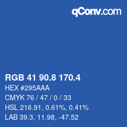 カラーコード: RGB 41 90.8 170.4 | qconv.com