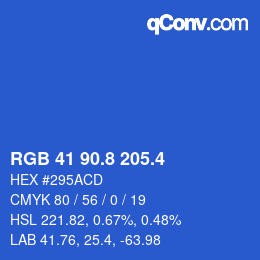 カラーコード: RGB 41 90.8 205.4 | qconv.com