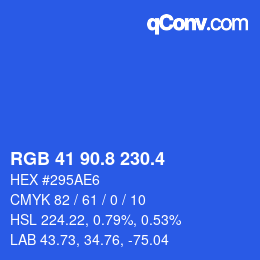 カラーコード: RGB 41 90.8 230.4 | qconv.com