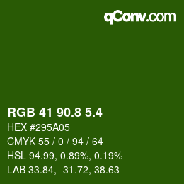 カラーコード: RGB 41 90.8 5.4 | qconv.com