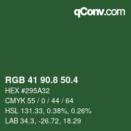 カラーコード: RGB 41 90.8 50.4 | qconv.com