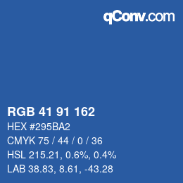 Color code: RGB 41 91 162 | qconv.com