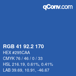 カラーコード: RGB 41 92.2 170 | qconv.com