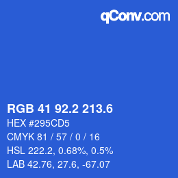 カラーコード: RGB 41 92.2 213.6 | qconv.com
