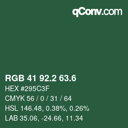 カラーコード: RGB 41 92.2 63.6 | qconv.com