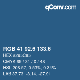 カラーコード: RGB 41 92.6 133.6 | qconv.com