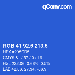 カラーコード: RGB 41 92.6 213.6 | qconv.com