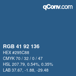 カラーコード: RGB 41 92 136 | qconv.com
