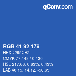 カラーコード: RGB 41 92 178 | qconv.com