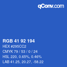 颜色代码: RGB 41 92 194 | qconv.com