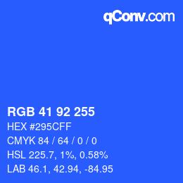 颜色代码: RGB 41 92 255 | qconv.com