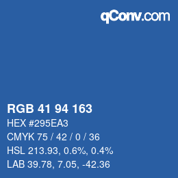 カラーコード: RGB 41 94 163 | qconv.com