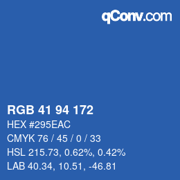 Color code: RGB 41 94 172 | qconv.com