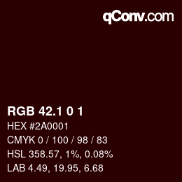 カラーコード: RGB 42.1 0 1 | qconv.com