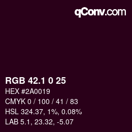 Color code: RGB 42.1 0 25 | qconv.com