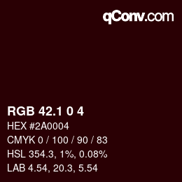 カラーコード: RGB 42.1 0 4 | qconv.com
