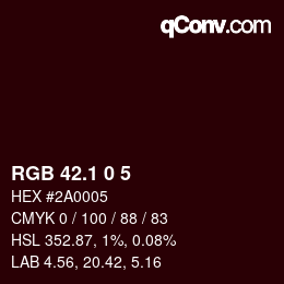 Color code: RGB 42.1 0 5 | qconv.com