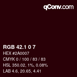 カラーコード: RGB 42.1 0 7 | qconv.com
