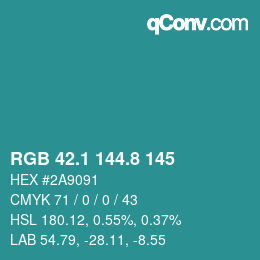 Color code: RGB 42.1 144.8 145 | qconv.com