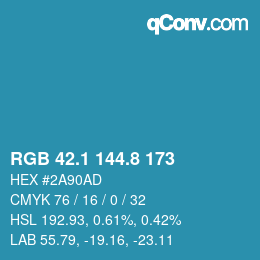 Color code: RGB 42.1 144.8 173 | qconv.com