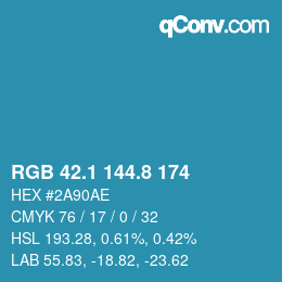 Color code: RGB 42.1 144.8 174 | qconv.com