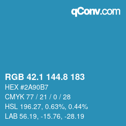 Color code: RGB 42.1 144.8 183 | qconv.com
