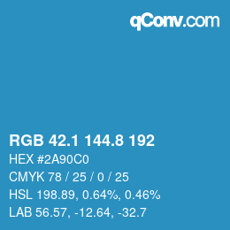 Color code: RGB 42.1 144.8 192 | qconv.com