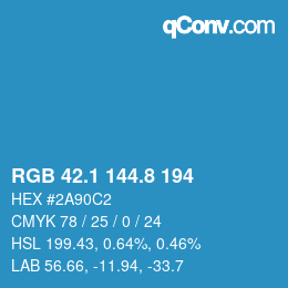 Color code: RGB 42.1 144.8 194 | qconv.com