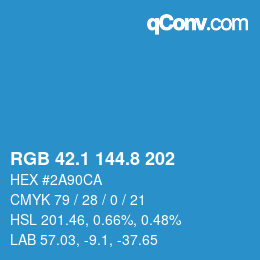 Color code: RGB 42.1 144.8 202 | qconv.com