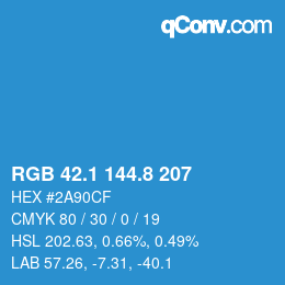 Color code: RGB 42.1 144.8 207 | qconv.com