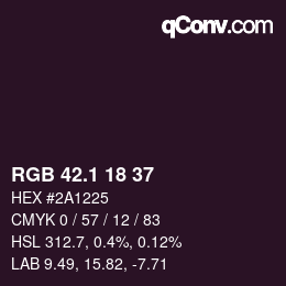 カラーコード: RGB 42.1 18 37 | qconv.com