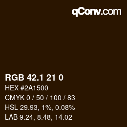 カラーコード: RGB 42.1 21 0 | qconv.com