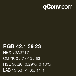 カラーコード: RGB 42.1 39 23 | qconv.com