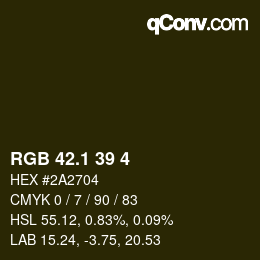 Color code: RGB 42.1 39 4 | qconv.com