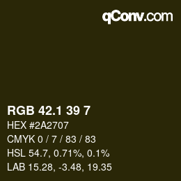 カラーコード: RGB 42.1 39 7 | qconv.com