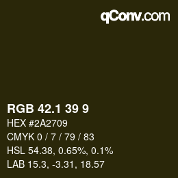 カラーコード: RGB 42.1 39 9 | qconv.com