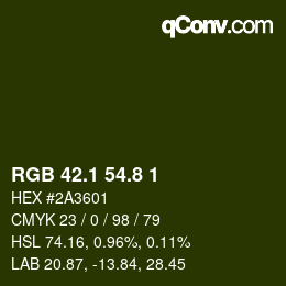 カラーコード: RGB 42.1 54.8 1 | qconv.com