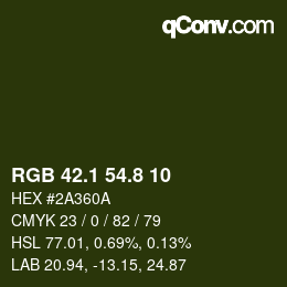 Color code: RGB 42.1 54.8 10 | qconv.com
