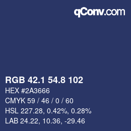 Color code: RGB 42.1 54.8 102 | qconv.com
