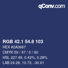 Color code: RGB 42.1 54.8 103 | qconv.com