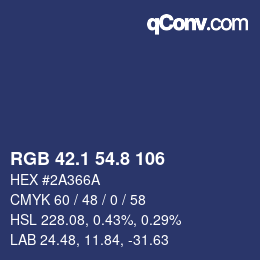 Color code: RGB 42.1 54.8 106 | qconv.com